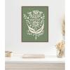 image:imageKate and Laurel Framed Canvas Wall Art Print Bungalow Charm Green by Vicky Yorke 18 x 24 Sylvie Beaded Dark Gold Frame Rustic Farmhouse Abstract Art for Wall Decor