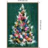 image:imageKate and Laurel Framed Canvas Wall Art Print Christmas Tree by Corinna Buchholz of Piddix 23 x 33 Sylvie Beaded Dark Gold Frame Whimsical Holiday Art for Wall Decor