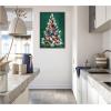 image:imageKate and Laurel Framed Canvas Wall Art Print Christmas Tree by Corinna Buchholz of Piddix 23 x 33 Sylvie Beaded Dark Gold Frame Whimsical Holiday Art for Wall Decor