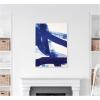 image:imageKate and Laurel Framed Canvas Wall Art Print Cobalt Mark No 1 by Amy Lighthall 28 x 38 Sylvie White Frame Modern Contemporary Abstract Art for Wall Decor