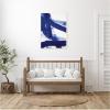 image:imageKate and Laurel Framed Canvas Wall Art Print Cobalt Mark No 1 by Amy Lighthall 28 x 38 Sylvie White Frame Modern Contemporary Abstract Art for Wall Decor