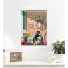 image:imageKate and Laurel Framed Canvas Wall Art Print Cocktail Cat by Rachel Lee 3 Birdies Studio 18 x 24 Sylvie White Frame Whimsical Abstract Art for Wall Decor