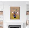 image:imageKate and Laurel Framed Canvas Wall Art Print Fleurs Sur Fond Gris 1916 Odilon Redon by Nostalgia Prints 18 x 24 Sylvie Beaded Dark Gold Frame Modern Contemporary Still Life Art for Wall DecorSylvie Beaded Dark Gold