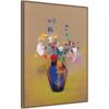 image:imageKate and Laurel Framed Canvas Wall Art Print Fleurs Sur Fond Gris 1916 Odilon Redon by Nostalgia Prints 18 x 24 Sylvie Beaded Dark Gold Frame Modern Contemporary Still Life Art for Wall DecorSylvie Beaded Dark Gold