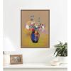 image:imageKate and Laurel Framed Canvas Wall Art Print Fleurs Sur Fond Gris 1916 Odilon Redon by Nostalgia Prints 18 x 24 Sylvie Beaded Dark Gold Frame Modern Contemporary Still Life Art for Wall DecorSylvie Beaded Dark Gold