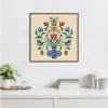 image:imageKate and Laurel Framed Canvas Wall Art Print Floral Blue Vase 02 by Rachel Lee 22 x 22 Sylvie Walnut Frame Whimsical Flower Art for Wall Decor