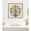 image:imageKate and Laurel Framed Canvas Wall Art Print Floral Blue Vase 02 by Rachel Lee 22 x 22 Sylvie Walnut Frame Whimsical Flower Art for Wall Decor