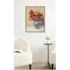 image:imageKate and Laurel Framed Canvas Wall Art Print Flowers in a Blue Vase by Christopher Wood by Nostalgia Prints 18 x 24 Sylvie Beaded Rustic Natural Frame Traditional Still Life Art for Wall Decor