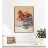 image:imageKate and Laurel Framed Canvas Wall Art Print Flowers in a Blue Vase by Christopher Wood by Nostalgia Prints 18 x 24 Sylvie Beaded Rustic Natural Frame Traditional Still Life Art for Wall Decor