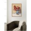 image:imageKate and Laurel Framed Canvas Wall Art Print Flowers in a Blue Vase by Christopher Wood by Nostalgia Prints 18 x 24 Sylvie Beaded Rustic Natural Frame Traditional Still Life Art for Wall Decor