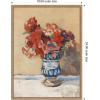image:imageKate and Laurel Framed Canvas Wall Art Print Flowers in a Blue Vase by Christopher Wood by Nostalgia Prints 18 x 24 Sylvie Beaded Rustic Natural Frame Traditional Still Life Art for Wall Decor
