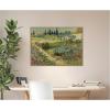 image:imageKate and Laurel Framed Canvas Wall Art Print Garden at Arles by Vincent van Gogh by Nostalgia Prints 38 x 28 Sylvie Beaded Rustic Natural Frame Traditional Landscape Art for Wall Decor