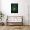 image:imageKate and Laurel Framed Canvas Wall Art Print Lion on Tonal Blue Teal Green Abstract by The Creative Bunch Studio 28 x 38 Sylvie Beaded Dark Gold Frame Modern Contemporary Abstract Art for WallSylvie Beaded Dark Gold