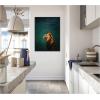 image:imageKate and Laurel Framed Canvas Wall Art Print Lion on Tonal Blue Teal Green Abstract by The Creative Bunch Studio 28 x 38 Sylvie Beaded Dark Gold Frame Modern Contemporary Abstract Art for WallSylvie Beaded Black