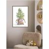 image:imageKate and Laurel Framed Canvas Wall Art Print Merry Seedling In Burlap by Patricia Shaw 18 x 24 Sylvie Walnut Frame Whimsical Holiday Art for Wall Decor