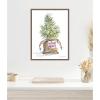image:imageKate and Laurel Framed Canvas Wall Art Print Merry Seedling In Burlap by Patricia Shaw 18 x 24 Sylvie Walnut Frame Whimsical Holiday Art for Wall Decor