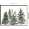 image:imageKate and Laurel Framed Canvas Wall Art Print Pines And Evergreens by Patricia Shaw 24 x 18 Sylvie Walnut Frame Rustic Farmhouse Landscape Art for Wall Decor