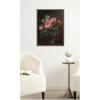 image:imageKate and Laurel Framed Canvas Wall Art Print Roses and Tree Anemones in a Glass Vase by Johan Laurentz Jensen by Nostalgia Prints 18 x 24 Sylvie Beaded Dark Gold Frame Traditional Still Life Art