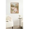 image:imageKate and Laurel Framed Canvas Wall Art Print Sunrise Seascape by Annie Quigley 18 x 24 Sylvie Natural Frame Coastal Abstract Art for Wall Decor