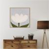 image:imageKate and Laurel Framed Canvas Wall Art Print White Tulip by Gabrielly Guedes 22 x 22 Sylvie Natural Frame Modern Contemporary Flower Art for Wall DecorSylvie Natural