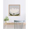 image:imageKate and Laurel Framed Canvas Wall Art Print White Tulip by Gabrielly Guedes 22 x 22 Sylvie Natural Frame Modern Contemporary Flower Art for Wall DecorSylvie Natural