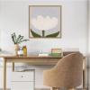 image:imageKate and Laurel Framed Canvas Wall Art Print White Tulip by Gabrielly Guedes 22 x 22 Sylvie Natural Frame Modern Contemporary Flower Art for Wall DecorSylvie Natural