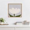 image:imageKate and Laurel Framed Canvas Wall Art Print White Tulip by Gabrielly Guedes 22 x 22 Sylvie Natural Frame Modern Contemporary Flower Art for Wall DecorSylvie Natural