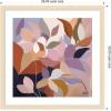 image:imageKate and Laurel Framed Wall Art Print Azure leaves by Inkheart Designs 26 x 26 Woodgrain Stripe Blonde Frame Modern Contemporary Flowers Art for Wall Decor26L x 26W