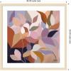 image:imageKate and Laurel Framed Wall Art Print Azure leaves by Inkheart Designs 26 x 26 Woodgrain Stripe Blonde Frame Modern Contemporary Flowers Art for Wall Decor34L x 34W