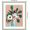 image:imageKate and Laurel Framed Wall Art Print Blush in Bloom by Nikita Jariwala 22 x 26 Florence Silver Frame Modern Contemporary Flower Art for Wall Decor26L x 22W