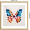 image:imageKate and Laurel Framed Wall Art Print Bold Colorful Brush Boho Butterfly by The Creative Bunch Studio 26 x 26 Florence Gold Frame Bohemian Boho Abstract Animals Art for Wall Decor26L x 26W