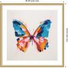 image:imageKate and Laurel Framed Wall Art Print Bold Colorful Brush Boho Butterfly by The Creative Bunch Studio 26 x 26 Florence Gold Frame Bohemian Boho Abstract Animals Art for Wall Decor34L x 34W