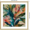 image:imageKate and Laurel Framed Wall Art Print Colorful Tropic Botanical Abstract Neutral Linen by The Creative Bunch Studio 26 x 26 Florence Gold Frame Bohemian Boho Abstract Flowers Art for Wall Decor34L x 34W