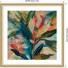 image:imageKate and Laurel Framed Wall Art Print Colorful Tropic Botanical Abstract Neutral Linen by The Creative Bunch Studio 26 x 26 Florence Gold Frame Bohemian Boho Abstract Flowers Art for Wall Decor26L x 26W