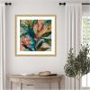 image:imageKate and Laurel Framed Wall Art Print Colorful Tropic Botanical Abstract Neutral Linen by The Creative Bunch Studio 26 x 26 Florence Gold Frame Bohemian Boho Abstract Flowers Art for Wall Decor26L x 26W