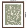 image:imageKate and Laurel Framed Wall Art Print Delicate Flowers with Veins by Nikita Jariwala 22 x 26 Florence Medium Brown Frame Modern Contemporary Flower Art for Wall Decor26L x 22W