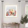 image:imageKate and Laurel Framed Wall Art Print Facing Each One by Emma Daisy 26 x 26 Woodgrain Stripe Blonde Frame Whimsical Flowers Nature Still Life Art for Wall Decor26L x 26W