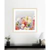 image:imageKate and Laurel Framed Wall Art Print Facing Each One by Emma Daisy 26 x 26 Woodgrain Stripe Blonde Frame Whimsical Flowers Nature Still Life Art for Wall Decor34L x 34W