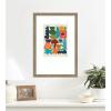 image:imageKate and Laurel Framed Wall Art Print Garden Songs Pt 1 by Kelly Knaga 18 x 26 Florence Light Brown Frame Mid Century Modern Abstract Art for Wall Decor