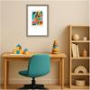 image:imageKate and Laurel Framed Wall Art Print Garden Songs Pt 2 by Kelly Knaga 18 x 26 Florence Light Brown Frame Modern Contemporary Abstract Art for Wall Decor