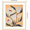 image:imageKate and Laurel Framed Wall Art Print Gray Flower by Emma Daisy 22 x 26 Woodgrain Stripe Blonde Frame Modern Contemporary Abstract Art for Wall Decor26L x 22W