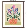 image:imageKate and Laurel Framed Wall Art Print Iris and Vase by Rachel Lee 22 x 26 Florence Medium Brown Frame Modern Contemporary Flowers Abstract Art for Wall Decor42L x 34W
