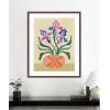 image:imageKate and Laurel Framed Wall Art Print Iris and Vase by Rachel Lee 22 x 26 Florence Medium Brown Frame Modern Contemporary Flowers Abstract Art for Wall Decor42L x 34W