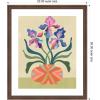 image:imageKate and Laurel Framed Wall Art Print Iris and Vase by Rachel Lee 22 x 26 Florence Medium Brown Frame Modern Contemporary Flowers Abstract Art for Wall Decor26L x 22W