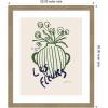 image:imageKate and Laurel Framed Wall Art Print Le Jardin by Gabrielly Guedes 22 x 26 Woodgrain Stripe Mocha Frame Modern Contemporary Flower Art for Wall Decor