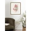 image:imageKate and Laurel Framed Wall Art Print Les Fleurs by Gabrielly Guedes 22 x 26 Woodgrain Stripe Mocha Frame Modern Contemporary Typography Art for Wall DecorWoodgrain Stripe Mocha