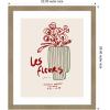 image:imageKate and Laurel Framed Wall Art Print Les Fleurs by Gabrielly Guedes 22 x 26 Woodgrain Stripe Mocha Frame Modern Contemporary Typography Art for Wall DecorWoodgrain Stripe Mocha