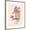 image:imageKate and Laurel Framed Wall Art Print Les Fleurs by Gabrielly Guedes 22 x 26 Woodgrain Stripe Mocha Frame Modern Contemporary Typography Art for Wall DecorWoodgrain Stripe Mocha