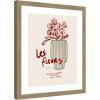 image:imageKate and Laurel Framed Wall Art Print Les Fleurs by Gabrielly Guedes 22 x 26 Woodgrain Stripe Mocha Frame Modern Contemporary Typography Art for Wall DecorWoodgrain Stripe Mocha