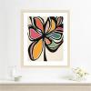 image:imageKate and Laurel Framed Wall Art Print Midnight Floral 2 by Alicia Bock 22 x 26 Woodgrain Stripe Blonde Frame Modern Contemporary Abstract Art for Wall Decor26L x 22W